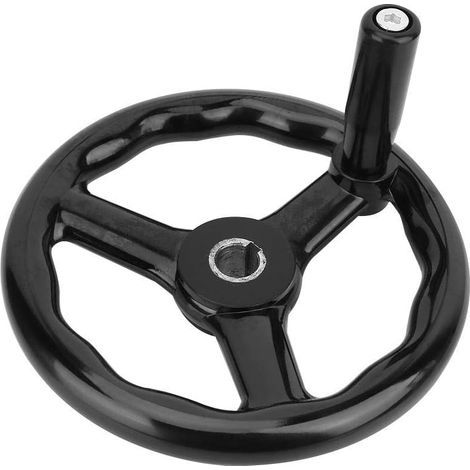 Bakelit-Drehmaschinenhandrad, 3-speichiges, rutschfestes Bakelit-Drehmaschinenhandrad 200 x 18 mm mit Griff für Fräsmaschinen, Drehmaschinen und Schleifmaschinen (1/5)