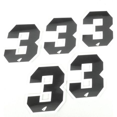 Autocollant stickers UFO pour moto Numero 3 noir 130x100mm Neuf (1/2)