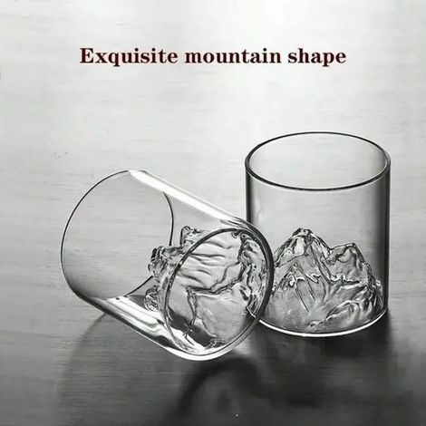 4pcs Verres de Whisky Japonais, Verre de Vue Sur La Montagne En Verre, Verres de Cocktail Et de Th�� Transparents, VERRE A COCKTAIL
