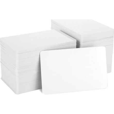 Lot de 200 cartes en PVC blanc, cartes d'identité professionnelles vierges imprimables en plastique, 30 mil, 760 microns (1/5)