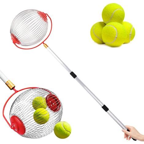 Grand Collecteur de Noix Réglable et Léger pour L'extérieur, Rouleau Ramasse Noix Acier Inoxydable Outils de Jardinage pour Fruits Ferme Famille (Petite Sphère + Tige Télescopique) (1/5)