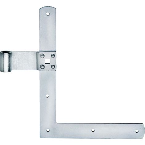 Joint d'angle de fenêtre – 250 x 200 x 30 mm – Diamètre 13 mm – Gauche – Galvanisé/Bande d'angle pour volet de fenêtre/Charnière/ferrure pour fenêtres, portails et portes (1/2)
