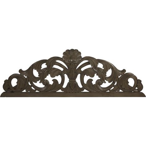 Tête de lit double en bois sculpté décoratif gris Madam (1/3)