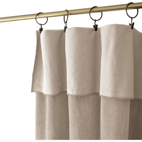 Rideau ajustable 140 x 270 cm velours de coton écru - MIRABEL (1/5)