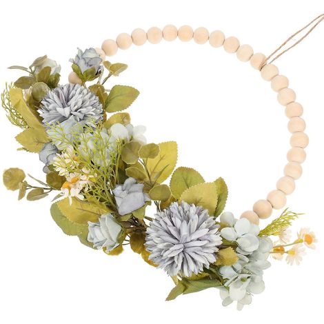 Guirlande décorative suspendue, pendentif en perles de bois, 4 pièces, à suspendre (couleur foncée) (1/5)