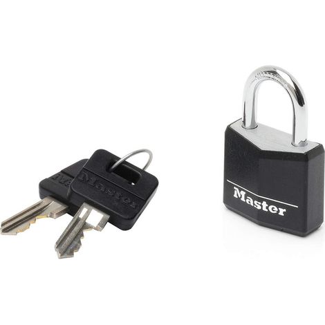 Master Lock 9130EURDBLK Aluminium Black Vinyl Cover 30mm Padlock 4Pin MLK9130BLK (1/4)