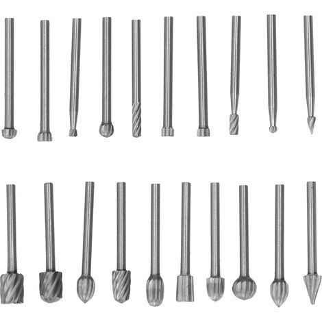 Set of 20 high-speed steel rotary files, woodworking accessories. (1/5)