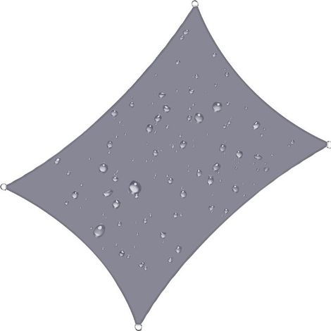 Pare-soleil gris 3 x 2 m - Protection solaire extérieure imperméable - avec 4 cordons de serrage - Protection solaire pour jardin - Auvent de piscine/camping (1/5)