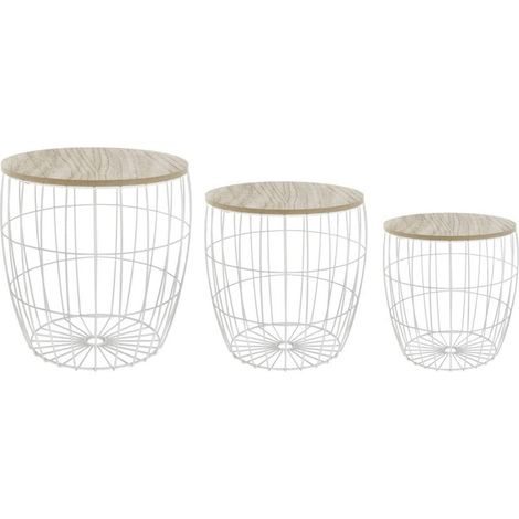 Set 3 Tavolini bassi Sovrapponibili 30 - 35 e 40cm