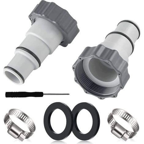 2 Adaptateur de tuyau de piscine de rechange pour pompe Intex A, raccord pour tuyau de 32 mm et 38 mm (1/5)