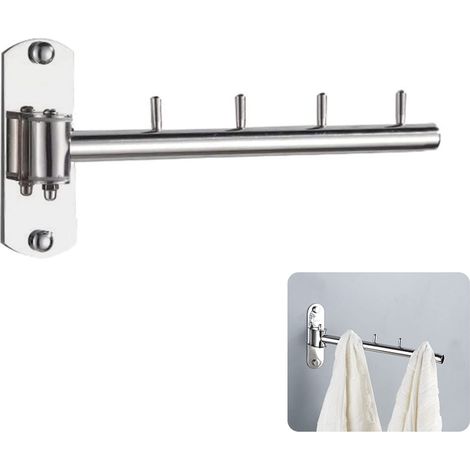 Cintre à Vêtements En Acier Inoxydable Avec Bras Pivotant Fixation Murale Pliable Cintres Porte-Manteau Tringle De Rail Cintre Mural Pliant Pour Vêtements Crochets Rangement Chambre Salle Bain (1/5)