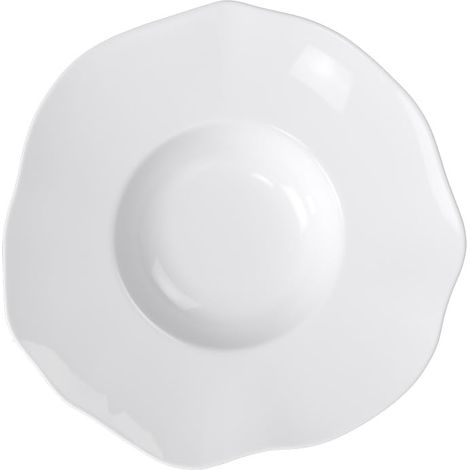 assiette à pâtes, env. 29 29 5,5 cm, blanc immaculé, résiste au lave-vaisselle et au micro-ondes, forme fluide, assiette en porcelaine Bone (1/5)