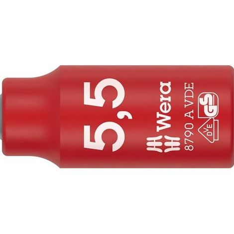 Vaso de punta 8790 A VDE 1/4 pulgadas SW 5,5mm L.41mm WERA (1/5)