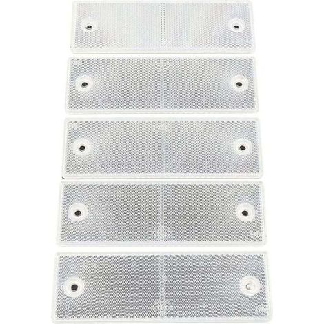 10 pezzi di catarifrangenti per camion, segnale di avvertimento riflettente, catarifrangenti per rimorchi e camion, marcatore riflettente universale in plastica bianca per rimorchi - Crezuo