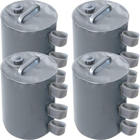 Lot de 4 Pieds de pavillon, remplis d'eau, Poids pour Pavillons, tentes de Jardin, chapiteau, Gris, Water Bag (1/4)