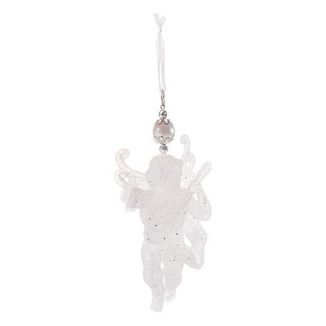 Ciondolo per albero di Natale angioletto bianco 13 cm (1/5)
