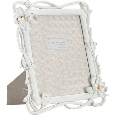 Cornice foto haobosic Magnolia bianco 29.3x3x33.5 cm poliresina vetro (1/5)