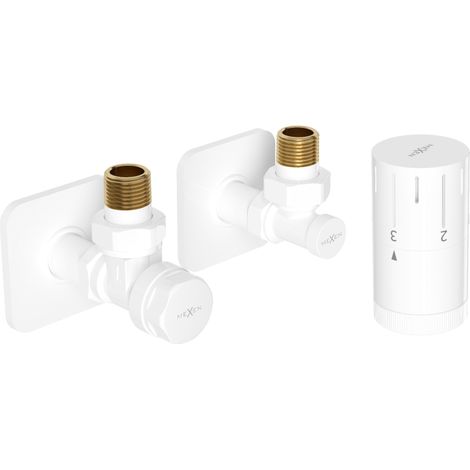 Mexen G05 ensemble thermostatique angulaire avec rosette S, blanc - W901-958-909-20 (1/2)
