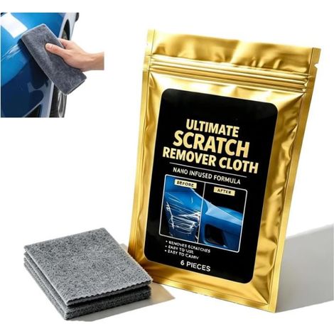 Effaceur de rayures ultime, chiffon anti-rayures pour voiture 1 pièce, lot de 6, aucun autre outil requis, durable et réutilisable (1/5)
