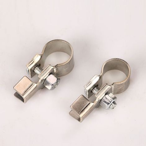 Set di 2 connettori per cavi batteria auto, terminali batteria in rame nichelato, migliorati per un trasferimento di corrente sicuro, connettori resistenti. (1/5)