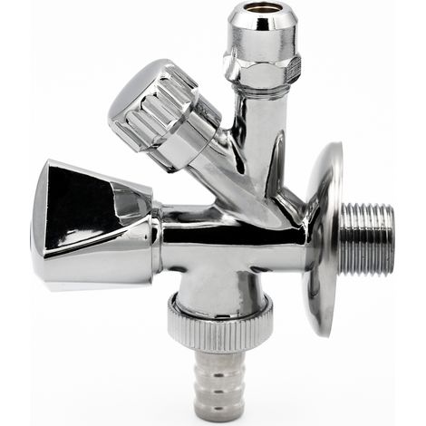 Kombi-Eckventil 1/2" Wandanschluss x 10 mm Quetschverschraubung (1/5)