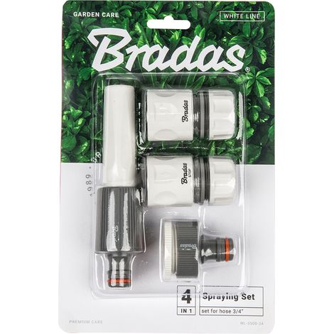 Set di 4 pezzi per tubo flessibile da 3/4" - blister bianco linea WL-5500-34K bradas 1794 (1/5)