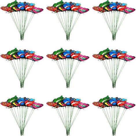 100 Stück PVC-Schmetterlinge für Garten und Terrasse, Bastelarbeiten, Außendekoration