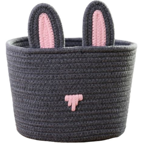 Panier Lapin Mignon avec Oreilles de Pâques, Sac de Rangement Portable pour Bonbons, Cosmétiques et Snacks (1/5)