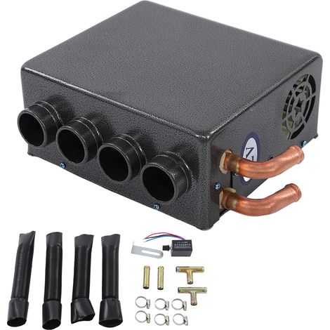 Chauffage voiture 12V gris 8A 4 orifices silencieux économie d'énergie résistant à l'usure universel pour véhicules essence (1/5)