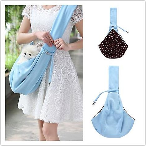 Sac à dos bleu portable et pliable à une bandoulière pour chat (1/5)