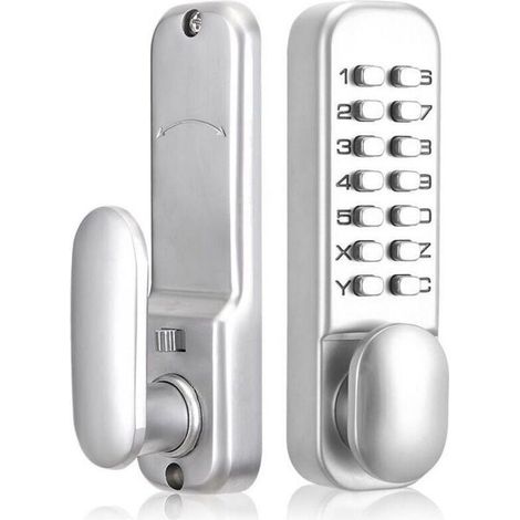 Serrure à code mécanique en alliage de zinc, 1 à 14 chiffres, sans clé, pour porte coulissante de balcon, bureau ou cuisine, avec réinitialisation facile