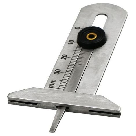 Jauge de profondeur de bande de roulement de pneu 0-30mm vernier de pneu en acier inoxydable modèle de règle de bande de roulement pneu, (1/4)