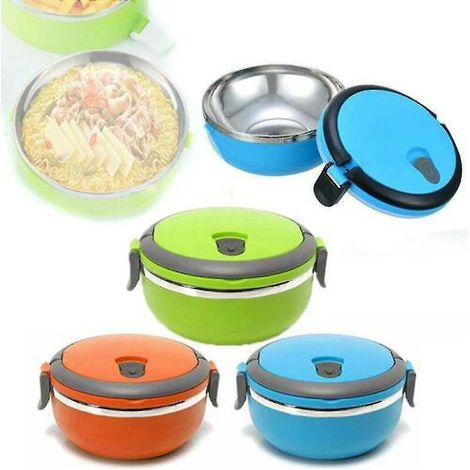 Isolierte Edelstahlflasche für warme Speisen, tragbare isolierte Lunchbox für unterwegs, einwandig grün (1/5)