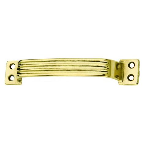 MANIGLIETTA PER MOBILI RIGATA OTTONE LUCIDO mm. 140 25 PZ