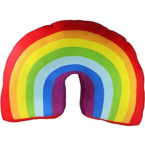 35.8 cm rainbow cushion, perfect for decorating a girl's bed. Plush decorative pillow for sofas and chairs.