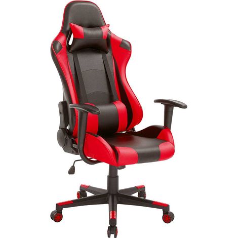 Sedia Poltrona Gaming Scrivania Ufficio Casa Reclinabile Girevole Direzionale Red (1/5)