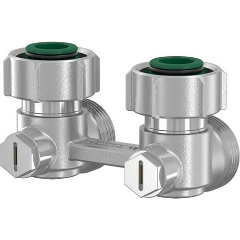 Flamco Bloque de válvula EXCLUSIV angular E2/50 G3/4i x G3/4a MS vern. con cono, F10016