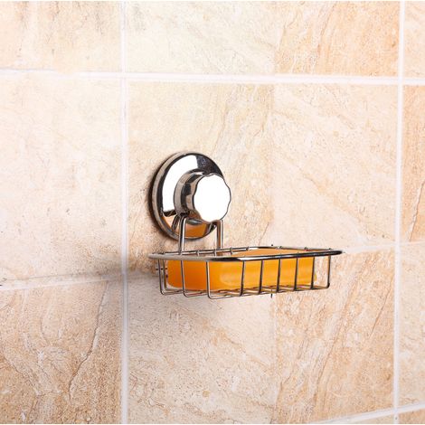 Panier à Savon sans perceuse - Porte-Savon Douche avec 2 Crochets - Ventouse Système de Vide - Acier Inoxydable Ne Rouille Jamais - Porte Eponge pour Cuisine (1/5)
