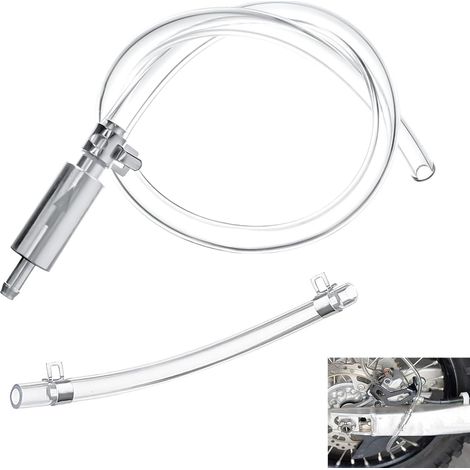 Kit de Purge de Frein Moto Universel avec Tuyau Transparent, Valve Anti-Retour Unidirectionnelle, Clips Fixation Rapide, Compatible Voitures Motos Vélos à Freins Hydrauliques, Entretien Propre