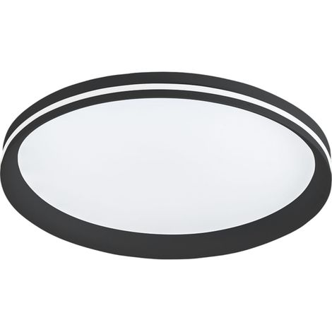 Isy - Plafonnier LED Fabas Luce Aluminium - LED intégrée 52W IP20 Noir