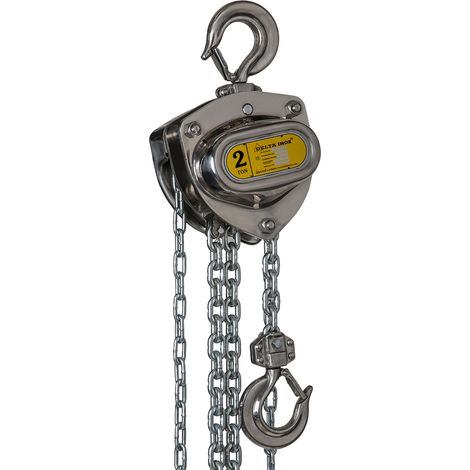 DELTA INOX Edelstahl Stirnradkettenzug mit Edelstahl Last- und Handkette Tragkraft 2,0t Hubhöhe 6m