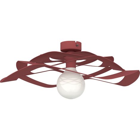 LUMICOM KAMI Plafoniera, 1X E27, max 42W, metallo, rosso cowhide, D.60cm