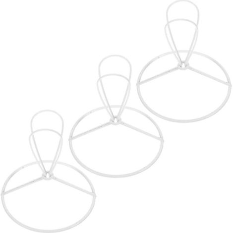 Bardusch-3 supports abat-jour fer pour ampoules clips faciles à installer cadre DIY durable accessoires lumineux anneaux métalliques (1/5)