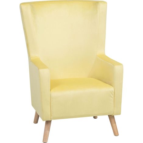 Wingback Chair ONEIDA Velvet Yellow