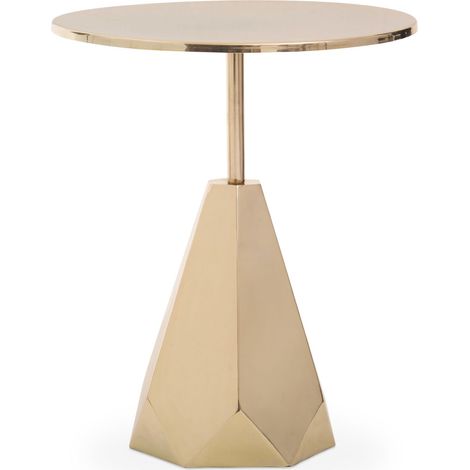 Interiors by Premier Shiny Gold Side Table, Modern Round Side Table For Living Room, Golden Finish End Table for Home, Lounge (1/5)