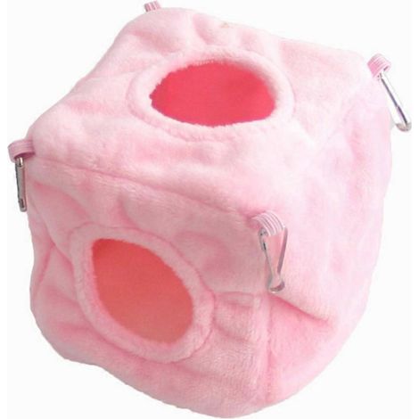 Lit d'hiver pour hamster, maison en peluche, cachette chaude pour écureuils, pour dormir et se cacher - L- (1/4)