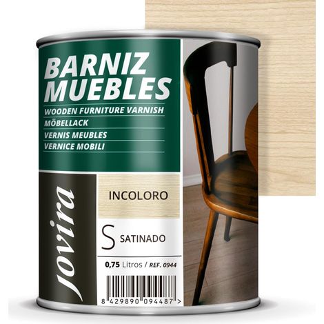 Vernis pour meubles, dureté exceptionnelle et résistance aux rayures pour tous les types de bois (750 Mililitres, Satiné) (1/5)