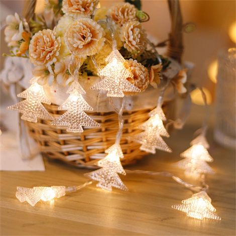 Guirlande Lumineuse Led - 2 M - 10 Ampoules - Alimentée Par Piles - Pour Arbre De Noël Fenêtres Intérieur Extérieur (1/5)