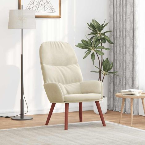 Relaxsessel Cremeweiß Samt vidaXL (1/5)