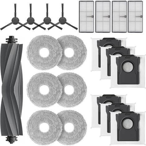 Kit di accessori da 21 pezzi per Dreame L10s Pro Ultra Heat/L10s Ultra Gen 2/X30 Ultra/Mova E30 Ultra, 1 spazzola principale, 4 filtri Hepa, 6 sacchetti per la polvere, 6 panni, 4 spazzole laterali